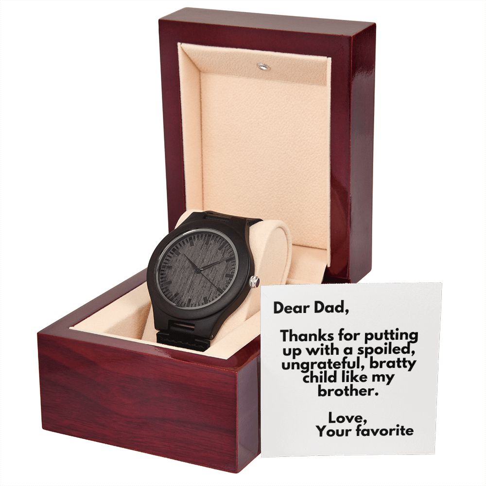 Father's Day Wooden Watch, Christmas Gift For Dad, Gift From Daughter, From Son, Message Card Watch, Openwork Watch, To My Dad Gift, Wrist Watch Gift