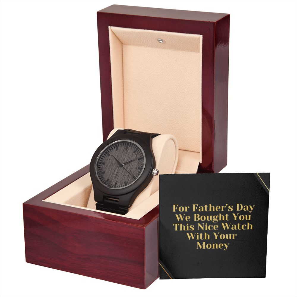 Father's Day Wooden Watch, Christmas Gift For Dad, Gift From Daughter, From Son, Message Card Watch, Openwork Watch, To My Dad Gift, Wrist Watch Gift