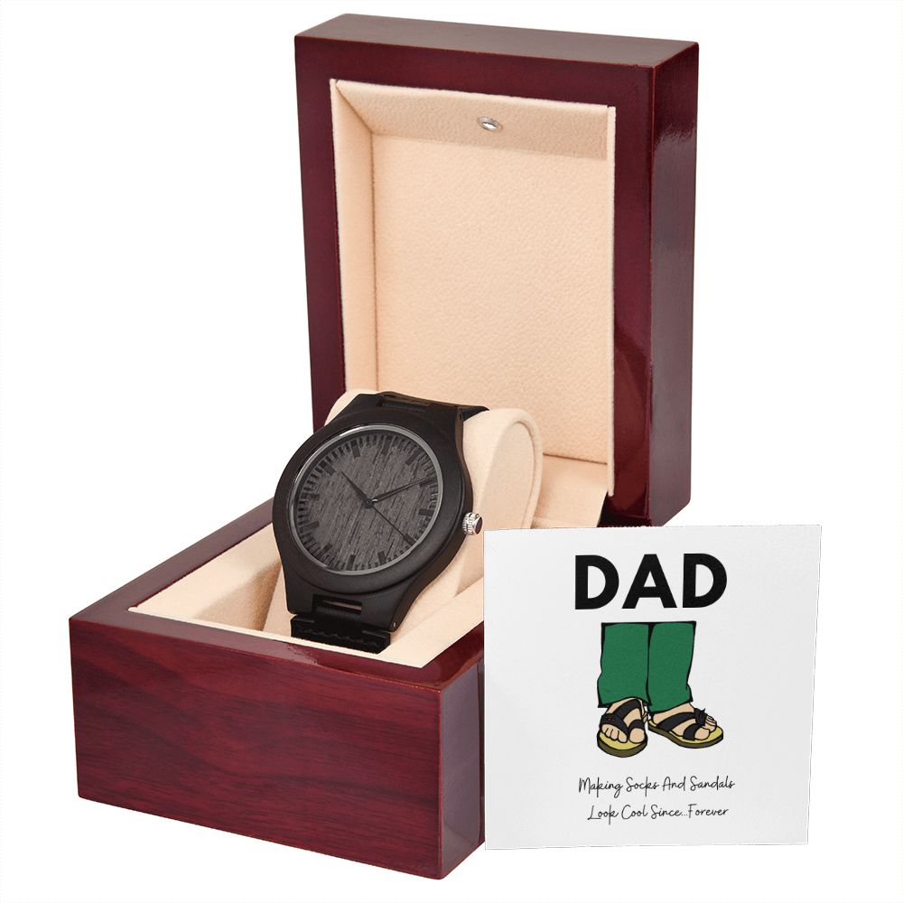 Father's Day Wooden Watch, Christmas Gift For Dad, Gift From Daughter, From Son, Message Card Watch, Openwork Watch, To My Dad Gift, Wrist Watch Gift