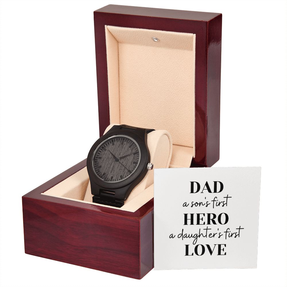 Father's Day Wooden Watch, Christmas Gift For Dad, Gift From Daughter, From Son, Message Card Watch, Openwork Watch, To My Dad Gift, Wrist Watch Gift