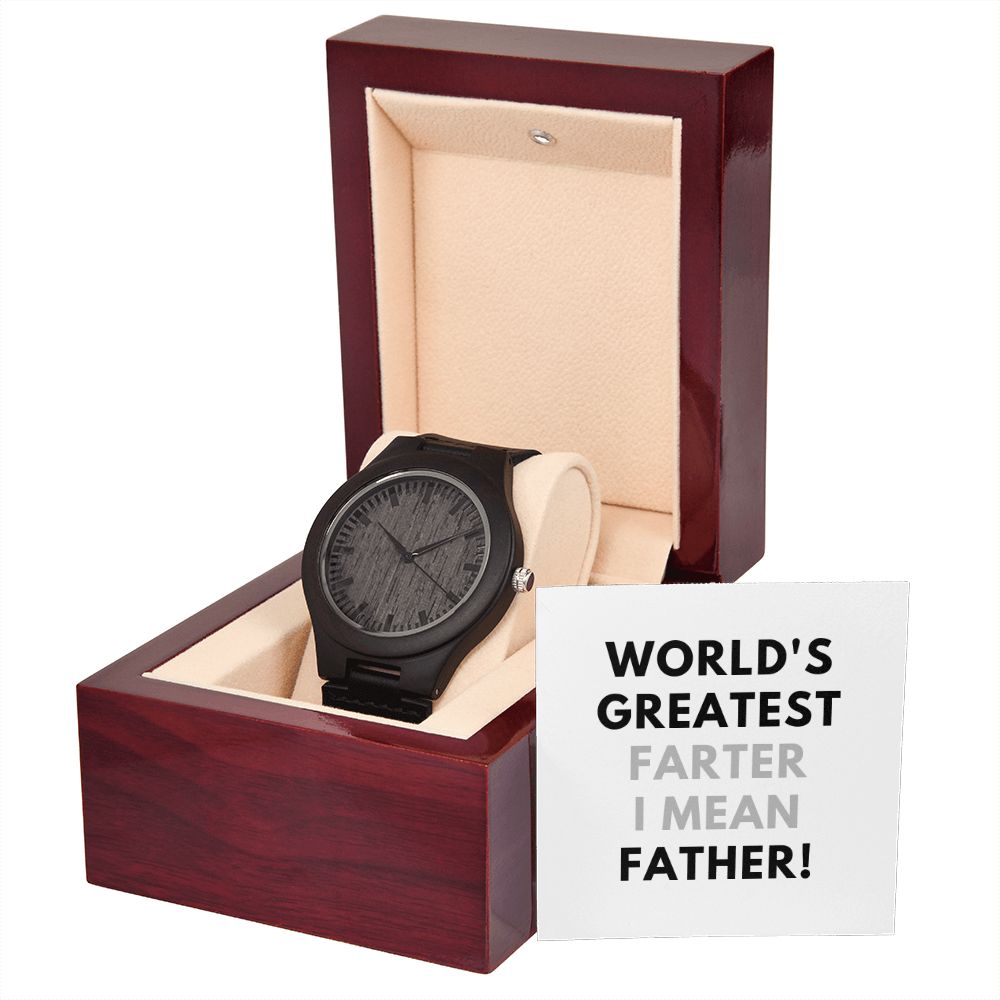 Father's Day Wooden Watch, Christmas Gift For Dad, Gift From Daughter, From Son, Message Card Watch, Openwork Watch, To My Dad Gift, Wrist Watch Gift