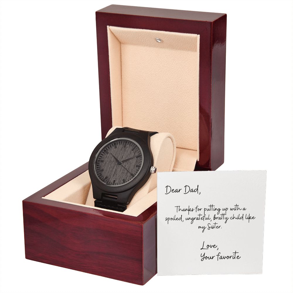 Father's Day Wooden Watch, Christmas Gift For Dad, Gift From Daughter, From Son, Message Card Watch, Openwork Watch, To My Dad Gift, Wrist Watch Gift