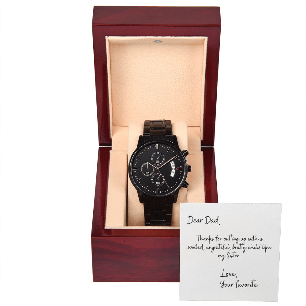Father's Day Wooden Watch, Christmas Gift For Dad, Gift From Daughter, From Son, Message Card Watch, Openwork Watch, To My Dad Gift, Wrist Watch Gift