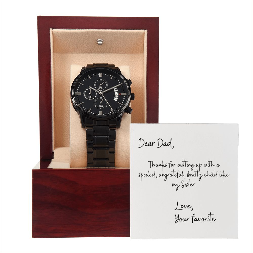 Father's Day Wooden Watch, Christmas Gift For Dad, Gift From Daughter, From Son, Message Card Watch, Openwork Watch, To My Dad Gift, Wrist Watch Gift