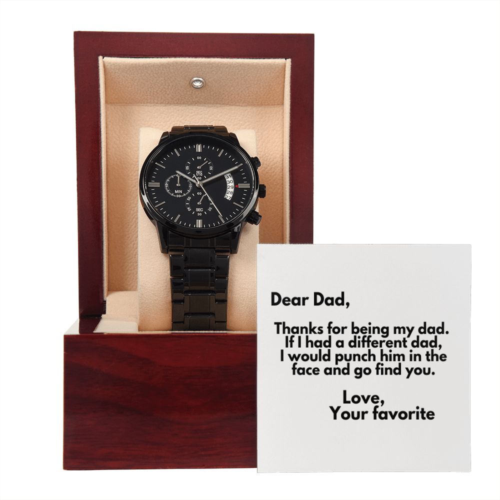 Father's Day Wooden Watch, Christmas Gift For Dad, Gift From Daughter, From Son, Message Card Watch, Openwork Watch, To My Dad Gift, Wrist Watch Gift