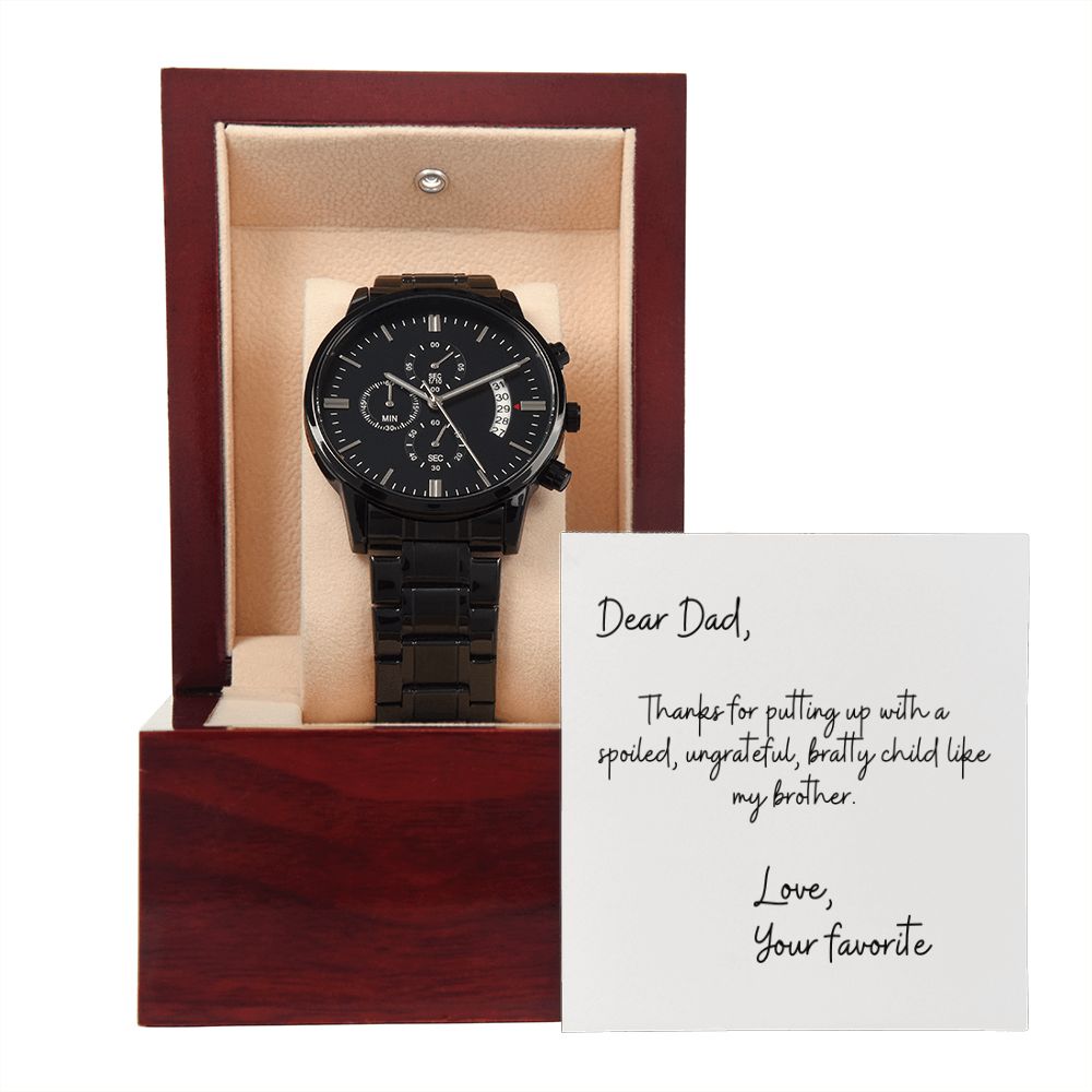 Father's Day Wooden Watch, Christmas Gift For Dad, Gift From Daughter, From Son, Message Card Watch, Openwork Watch, To My Dad Gift, Wrist Watch Gift