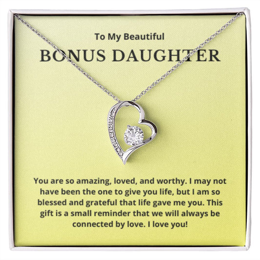 BONUS DAUGHTER gift for step daughter wedding gifts step daughter necklace gift to step daughter from bride groom stepmother BIRTHDAY gift