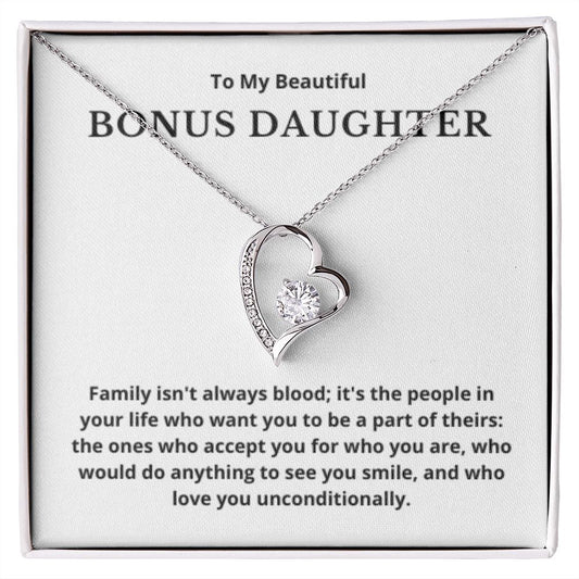 BONUS DAUGHTER gift for step daughter wedding gifts step daughter necklace gift to step daughter from bride groom stepmother BIRTHDAY gift