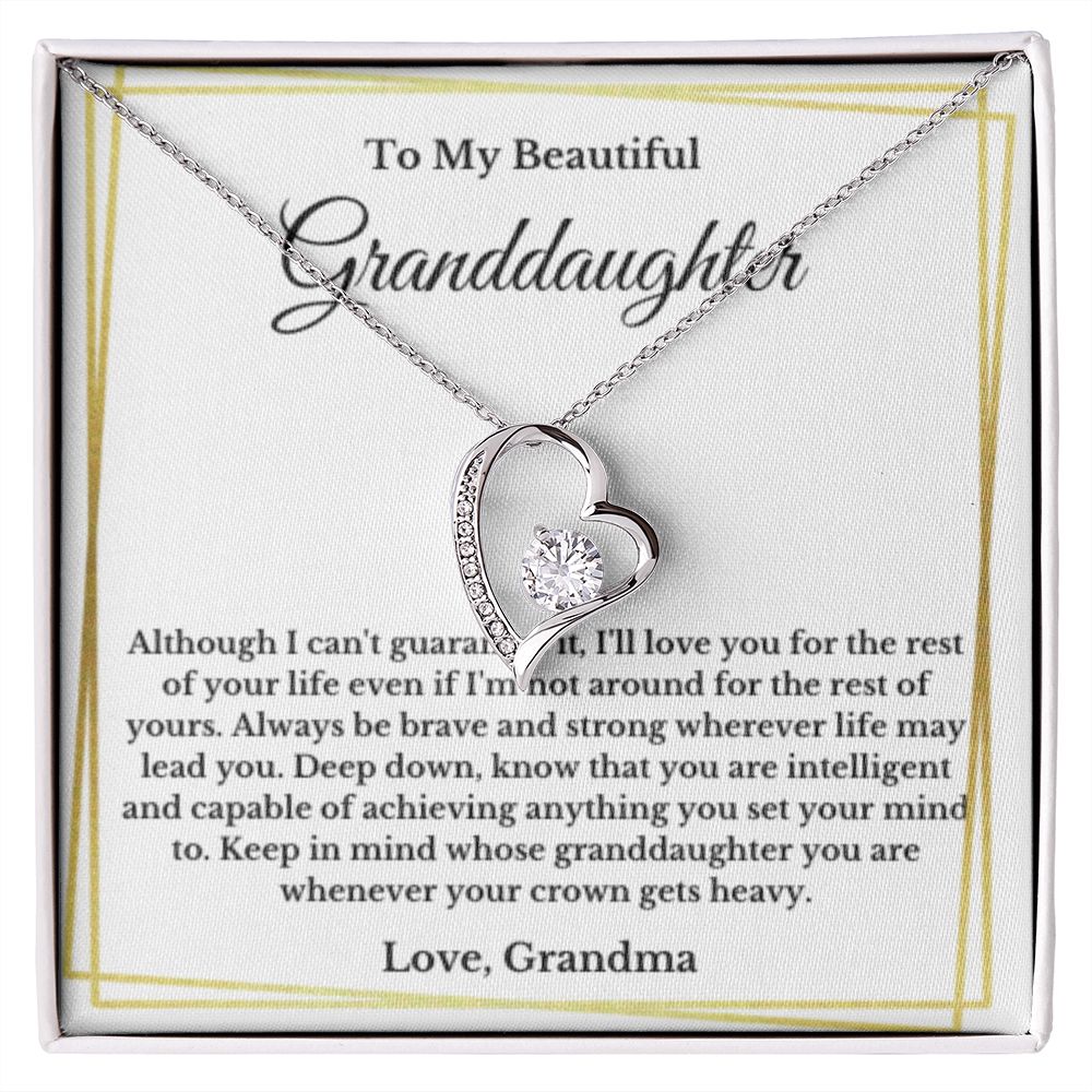 To My Beautiful Granddaughter Necklace, Granddaughter Gift from Grandma, Birthday Graduation Gift, Christmas Gift for Her