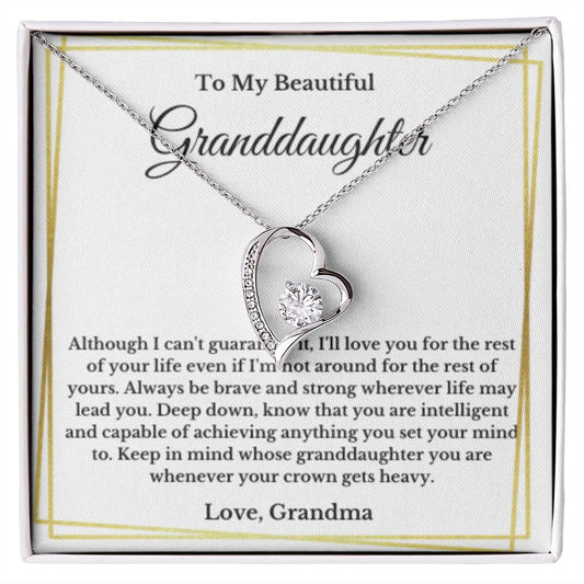 To My Beautiful Granddaughter Necklace, Granddaughter Gift from Grandma, Birthday Graduation Gift, Christmas Gift for Her