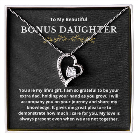 BONUS DAUGHTER gift for step daughter wedding gifts step daughter necklace gift to step daughter from bride groom stepmother BIRTHDAY gift