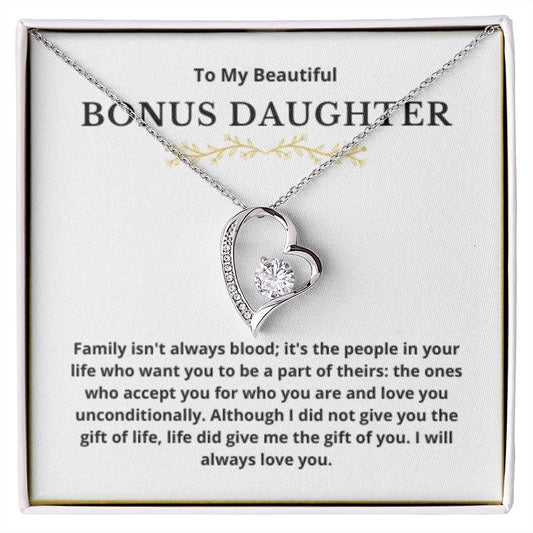 BONUS DAUGHTER gift for step daughter wedding gifts step daughter necklace gift to step daughter from bride groom stepmother BIRTHDAY gift