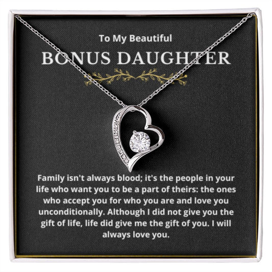 BONUS DAUGHTER gift for step daughter wedding gifts step daughter necklace gift to step daughter from bride groom stepmother BIRTHDAY gift