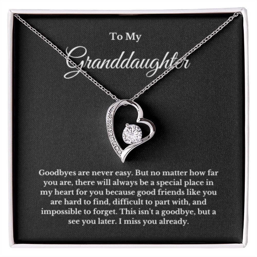 To My Granddaughter Necklace, Granddaughter Gift from Grandma, Going Away Gift, Moving Away Gift Farewell Gift, Minimalist Jewelry