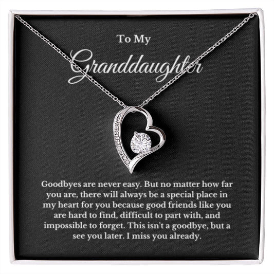 To My Granddaughter Necklace, Granddaughter Gift from Grandma, Going Away Gift, Moving Away Gift Farewell Gift, Minimalist Jewelry