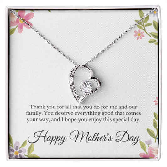 Happy Mother's Day Heart Necklace Gifts for Women Mama Necklace for Mom Mothers Handmade Jewelry Unique Jewelry Mothers Day Gift for Her