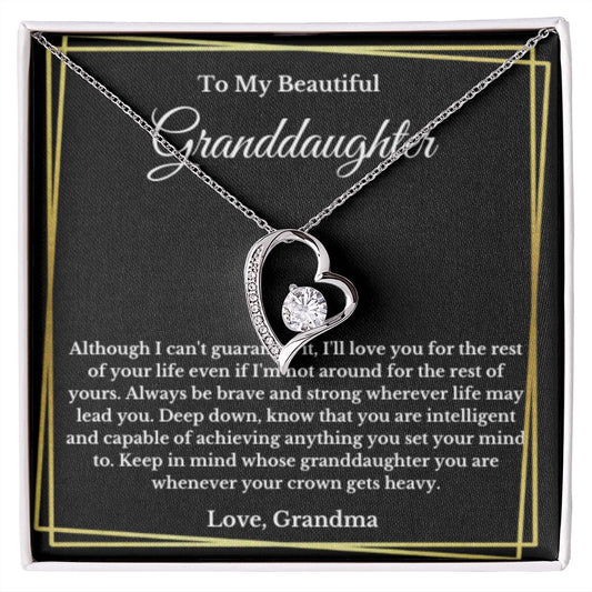 To My Beautiful Granddaughter Necklace, Granddaughter Gift from Grandma, Birthday Graduation Gift, Christmas Gift for Her