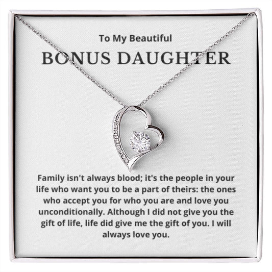 BONUS DAUGHTER gift for step daughter wedding gifts step daughter necklace gift to step daughter from bride groom stepmother BIRTHDAY gift