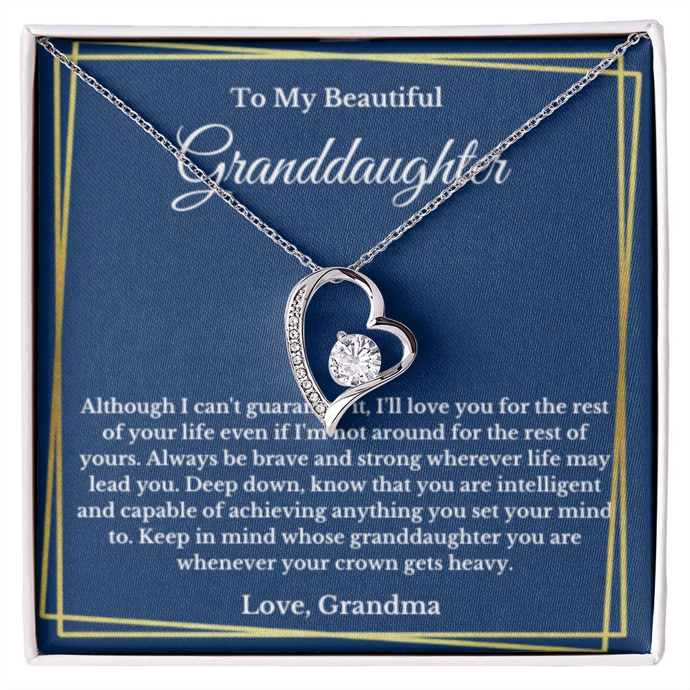 To My Beautiful Granddaughter Necklace, Granddaughter Gift from Grandma, Birthday Graduation Gift, Christmas Gift for Her