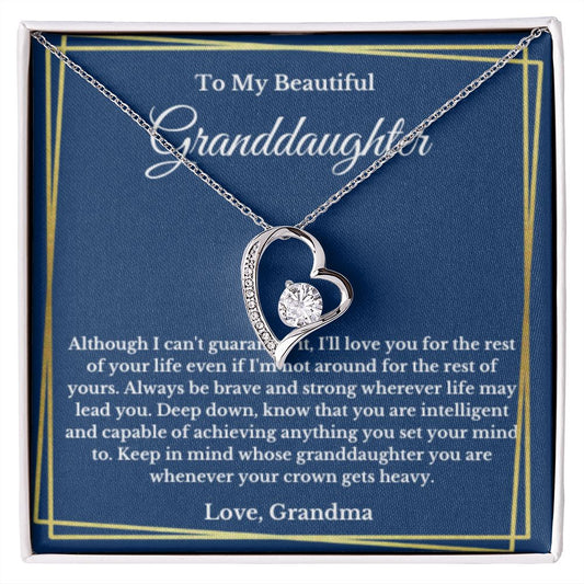 To My Beautiful Granddaughter Necklace, Granddaughter Gift from Grandma, Birthday Graduation Gift, Christmas Gift for Her