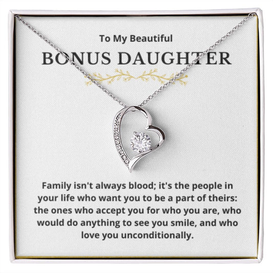 BONUS DAUGHTER gift for step daughter wedding gifts step daughter necklace gift to step daughter from bride groom stepmother BIRTHDAY gift