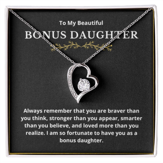 BONUS DAUGHTER gift for step daughter wedding gifts step daughter necklace gift to step daughter from bride groom stepmother BIRTHDAY gift