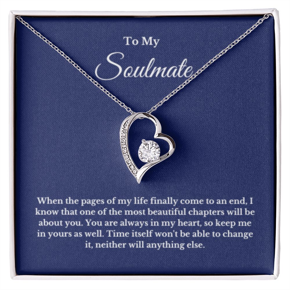 To My Soulmate Necklace, Message Card Jewelry Gift, Christmas Gift For Her, Minimalist Jewelry, Personalized Necklace, Valentines Day Jewelry