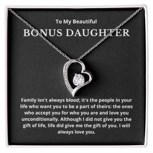 BONUS DAUGHTER gift for step daughter wedding gifts step daughter necklace gift to step daughter from bride groom stepmother BIRTHDAY gift