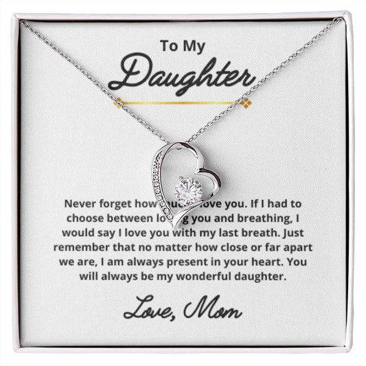 To My Daughter Necklace, Mother Daughter Necklace, Mother to Daughter Birthday Gift, Gifts to Daughter from Mom, Daughter Jewelry
