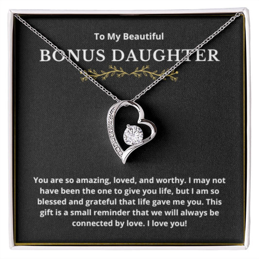 BONUS DAUGHTER gift for step daughter wedding gifts step daughter necklace gift to step daughter from bride groom stepmother BIRTHDAY gift