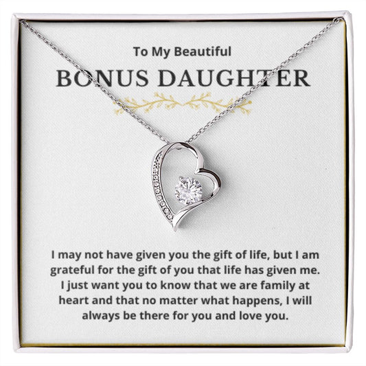 BONUS DAUGHTER gift for step daughter wedding gifts step daughter necklace gift to step daughter from bride groom stepmother BIRTHDAY gift