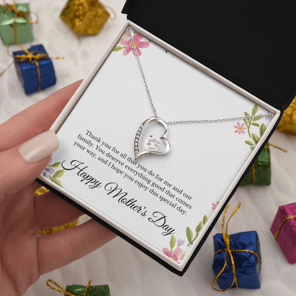 Happy Mother's Day Heart Necklace Gifts for Women Mama Necklace for Mom Mothers Handmade Jewelry Unique Jewelry Mothers Day Gift for Her