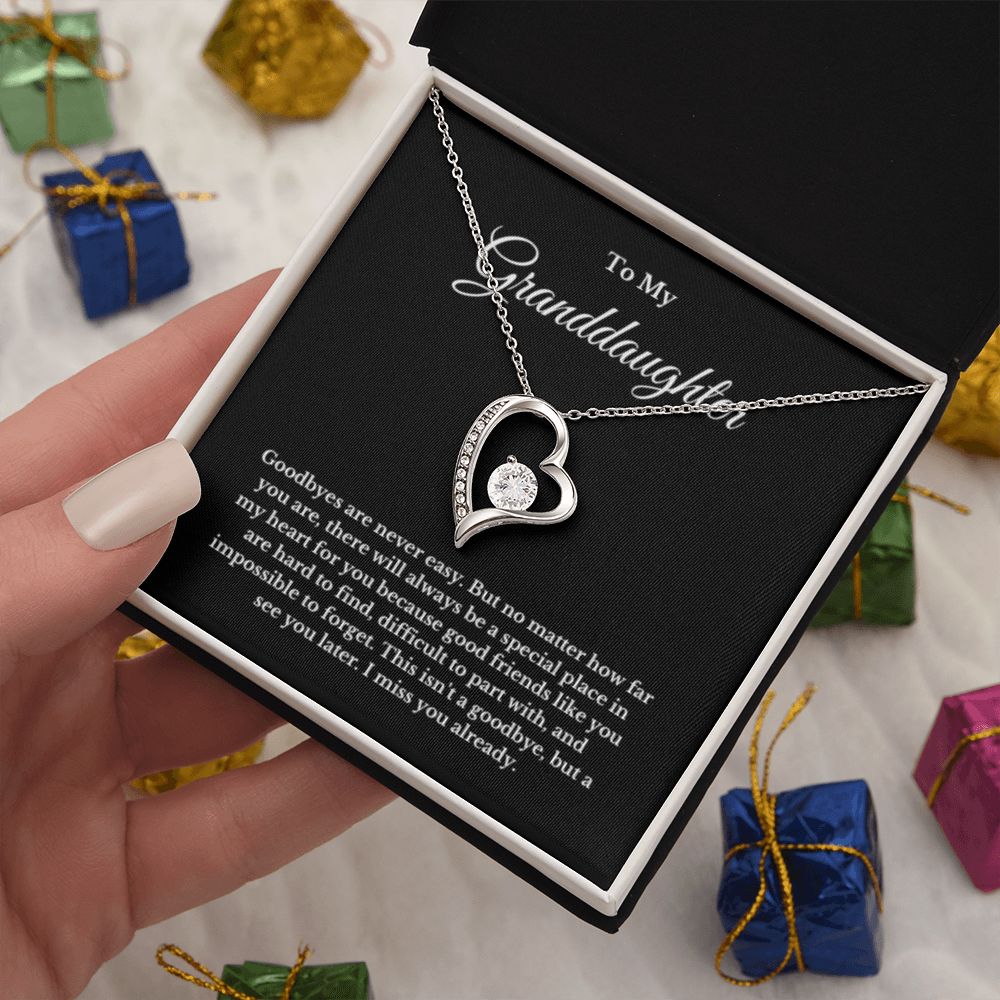To My Granddaughter Necklace, Granddaughter Gift from Grandma, Going Away Gift, Moving Away Gift Farewell Gift, Minimalist Jewelry