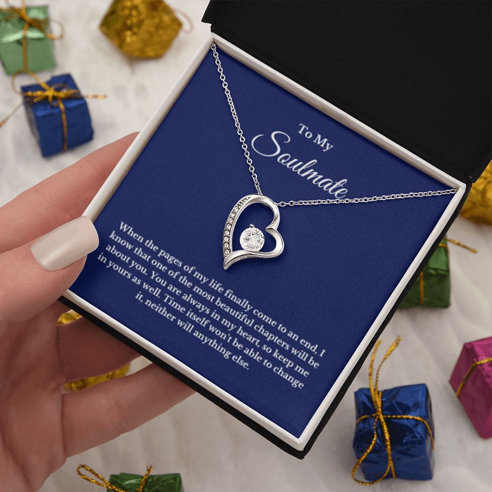 To My Soulmate Necklace, Message Card Jewelry Gift, Christmas Gift For Her, Minimalist Jewelry, Personalized Necklace, Valentines Day Jewelry