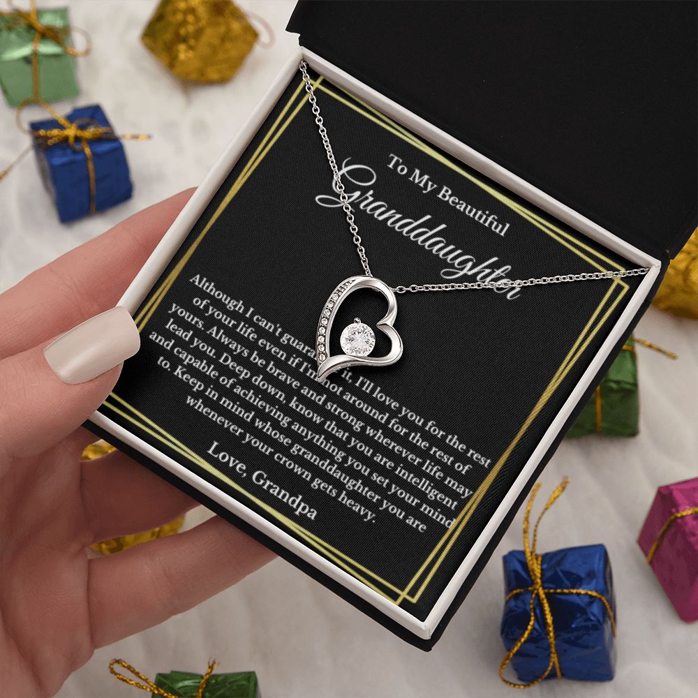 To My Granddaughter Necklace, Granddaughter Gift from Grandpa, Birthday Graduation Gift, Christmas Gift for Her