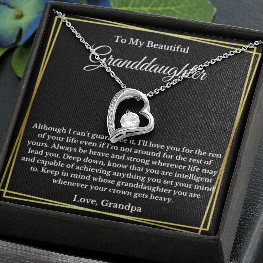 To My Granddaughter Necklace, Granddaughter Gift from Grandpa, Birthday Graduation Gift, Christmas Gift for Her