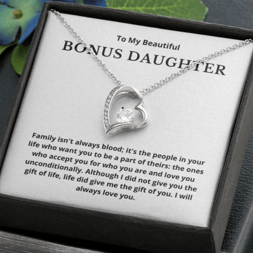 BONUS DAUGHTER gift for step daughter wedding gifts step daughter necklace gift to step daughter from bride groom stepmother BIRTHDAY gift
