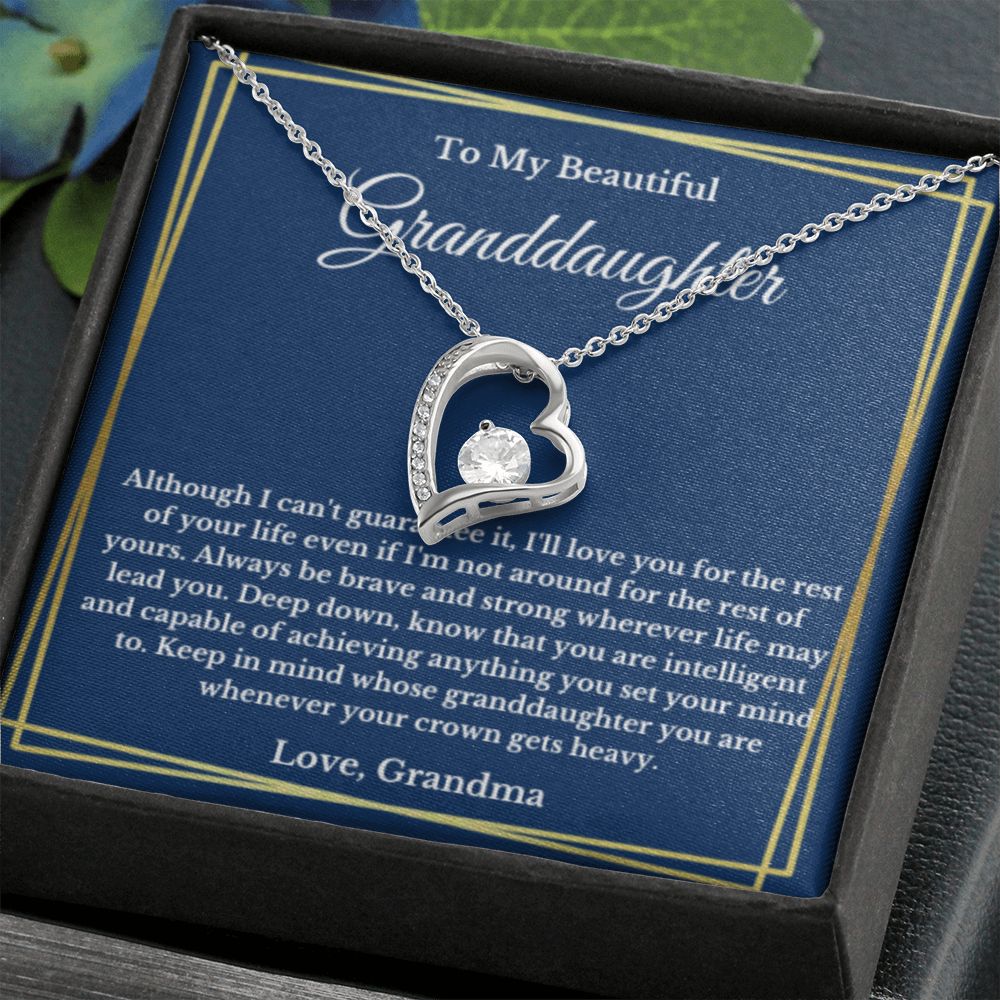 To My Beautiful Granddaughter Necklace, Granddaughter Gift from Grandma, Birthday Graduation Gift, Christmas Gift for Her