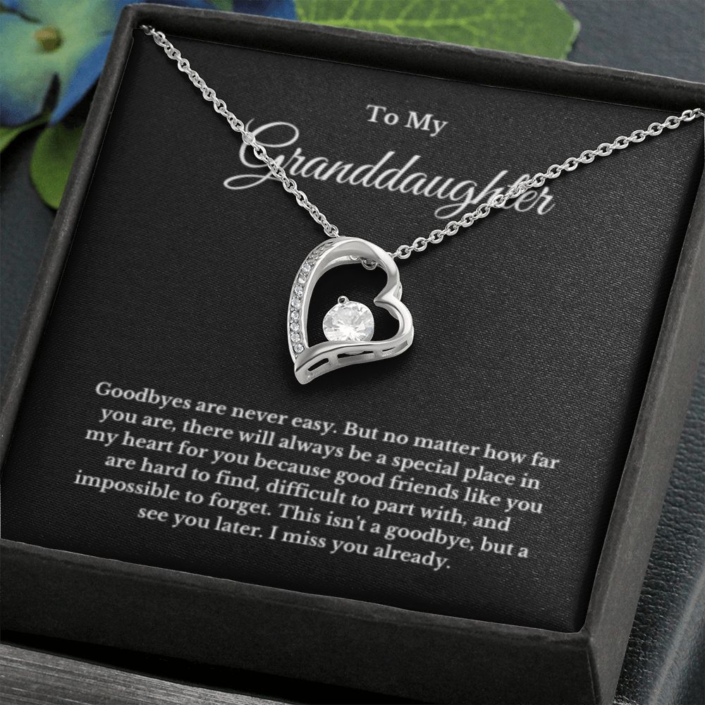 To My Granddaughter Necklace, Granddaughter Gift from Grandma, Going Away Gift, Moving Away Gift Farewell Gift, Minimalist Jewelry