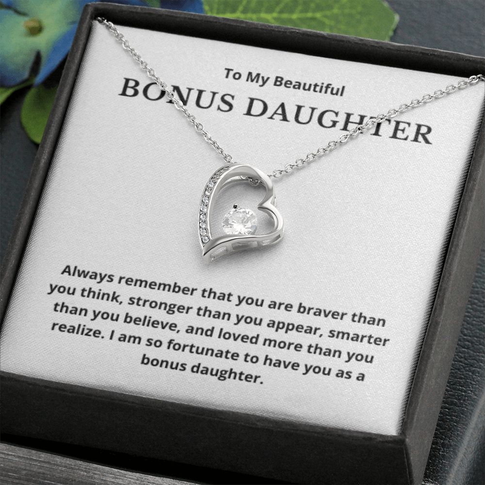 BONUS DAUGHTER gift for step daughter wedding gifts step daughter necklace gift to step daughter from bride groom stepmother BIRTHDAY gift