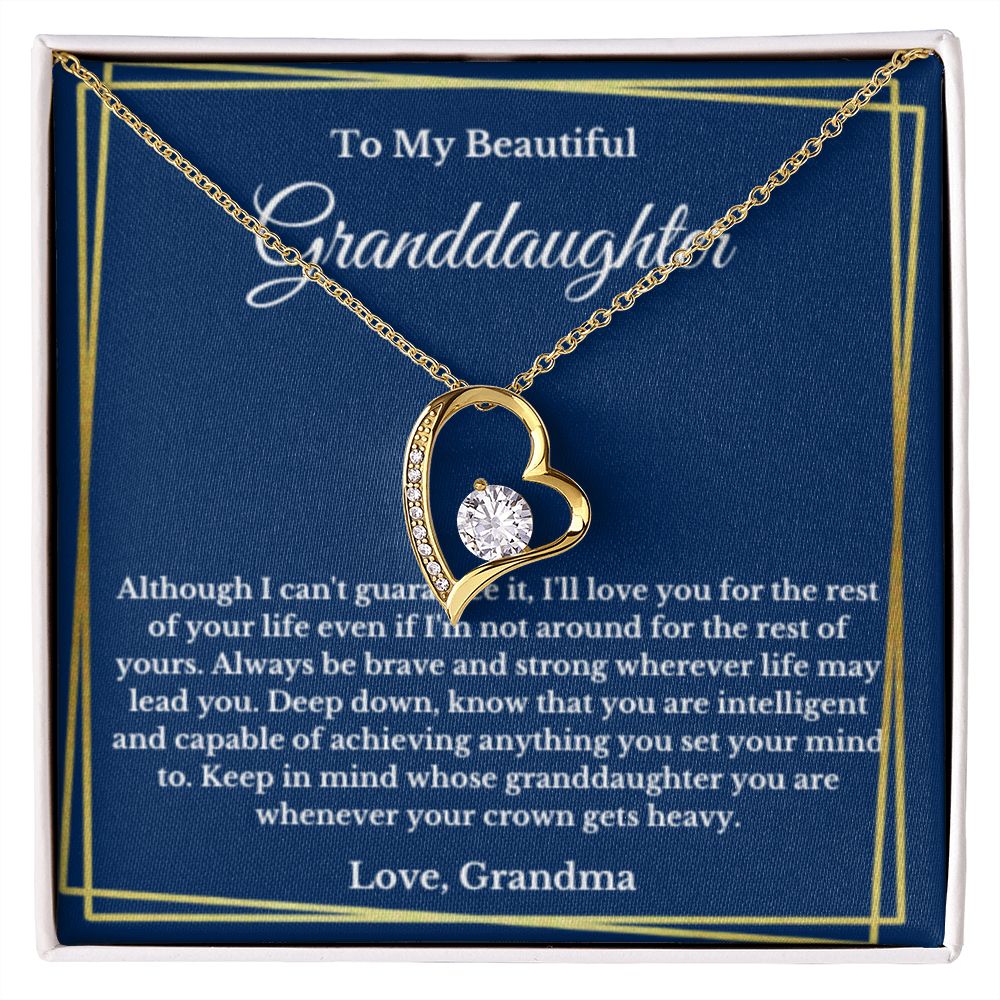 To My Beautiful Granddaughter Necklace, Granddaughter Gift from Grandma, Birthday Graduation Gift, Christmas Gift for Her