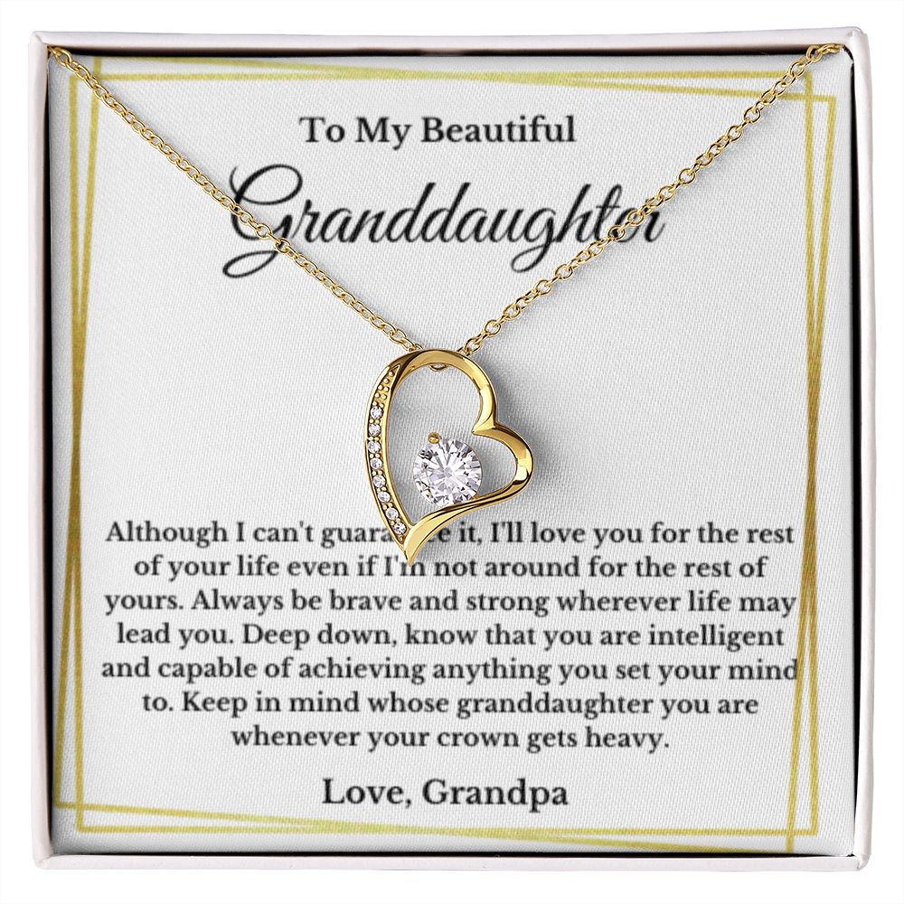 To My Beautiful Granddaughter Necklace, Granddaughter Gift from Grandpa, Birthday Graduation Gift, Christmas Gift for Her