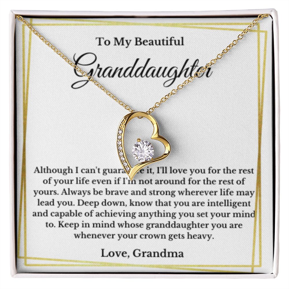 To My Beautiful Granddaughter Necklace, Granddaughter Gift from Grandma, Birthday Graduation Gift, Christmas Gift for Her