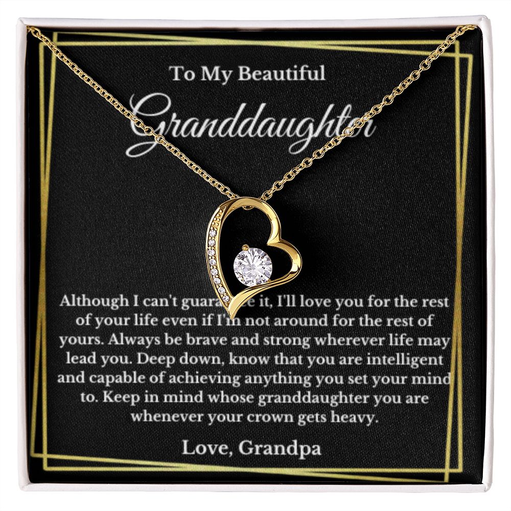 To My Granddaughter Necklace, Granddaughter Gift from Grandpa, Birthday Graduation Gift, Christmas Gift for Her