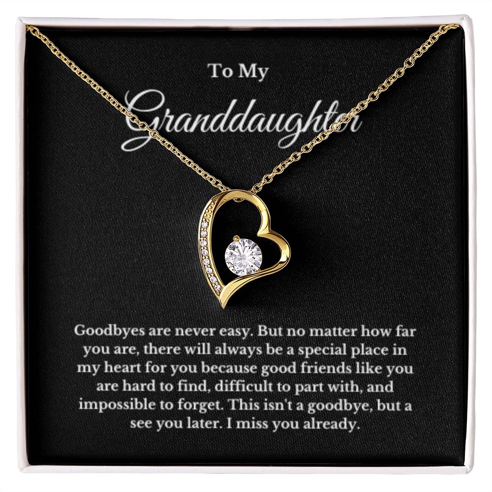 To My Granddaughter Necklace, Granddaughter Gift from Grandma, Going Away Gift, Moving Away Gift Farewell Gift, Minimalist Jewelry