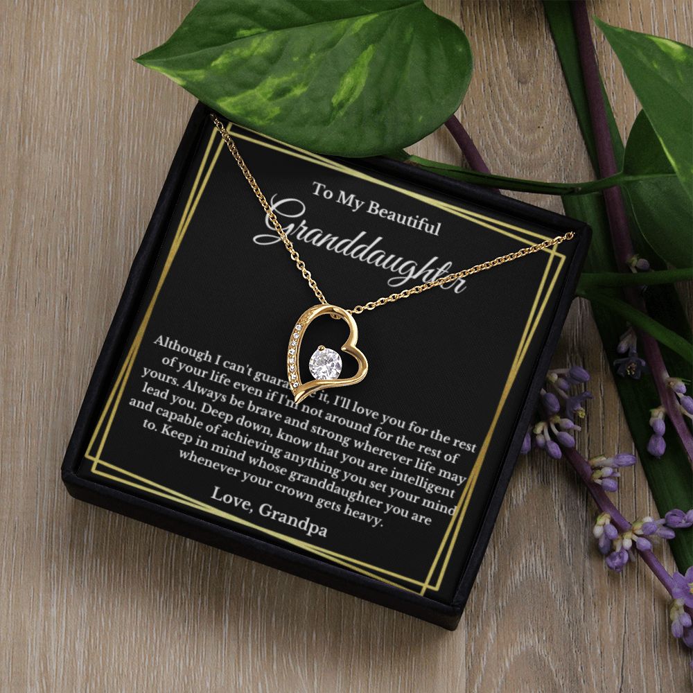 To My Granddaughter Necklace, Granddaughter Gift from Grandpa, Birthday Graduation Gift, Christmas Gift for Her