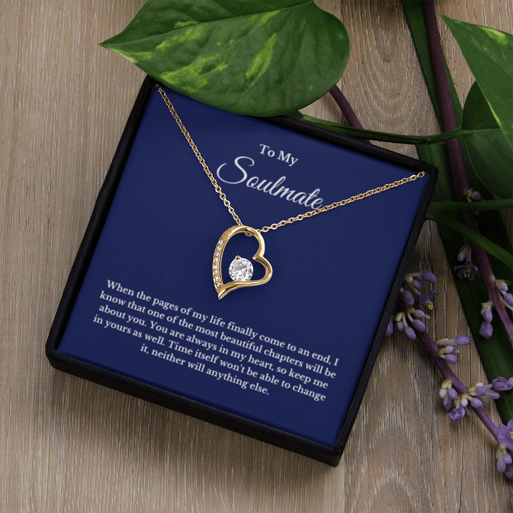 To My Soulmate Necklace, Message Card Jewelry Gift, Christmas Gift For Her, Minimalist Jewelry, Personalized Necklace, Valentines Day Jewelry