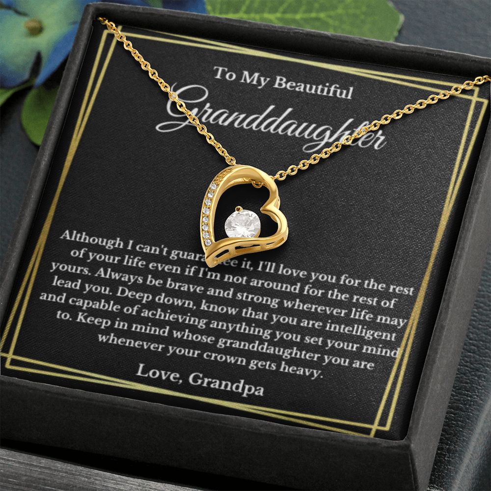 To My Granddaughter Necklace, Granddaughter Gift from Grandpa, Birthday Graduation Gift, Christmas Gift for Her