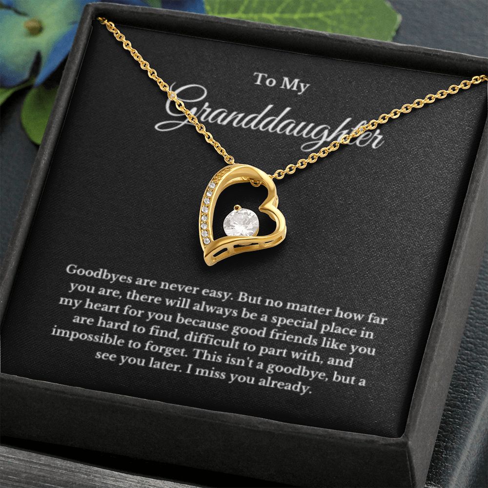 To My Granddaughter Necklace, Granddaughter Gift from Grandma, Going Away Gift, Moving Away Gift Farewell Gift, Minimalist Jewelry