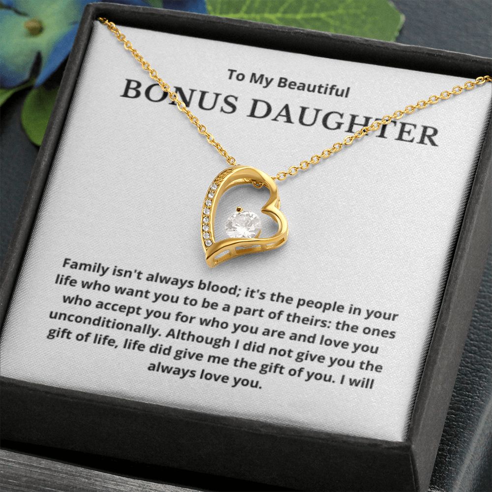 BONUS DAUGHTER gift for step daughter wedding gifts step daughter necklace gift to step daughter from bride groom stepmother BIRTHDAY gift